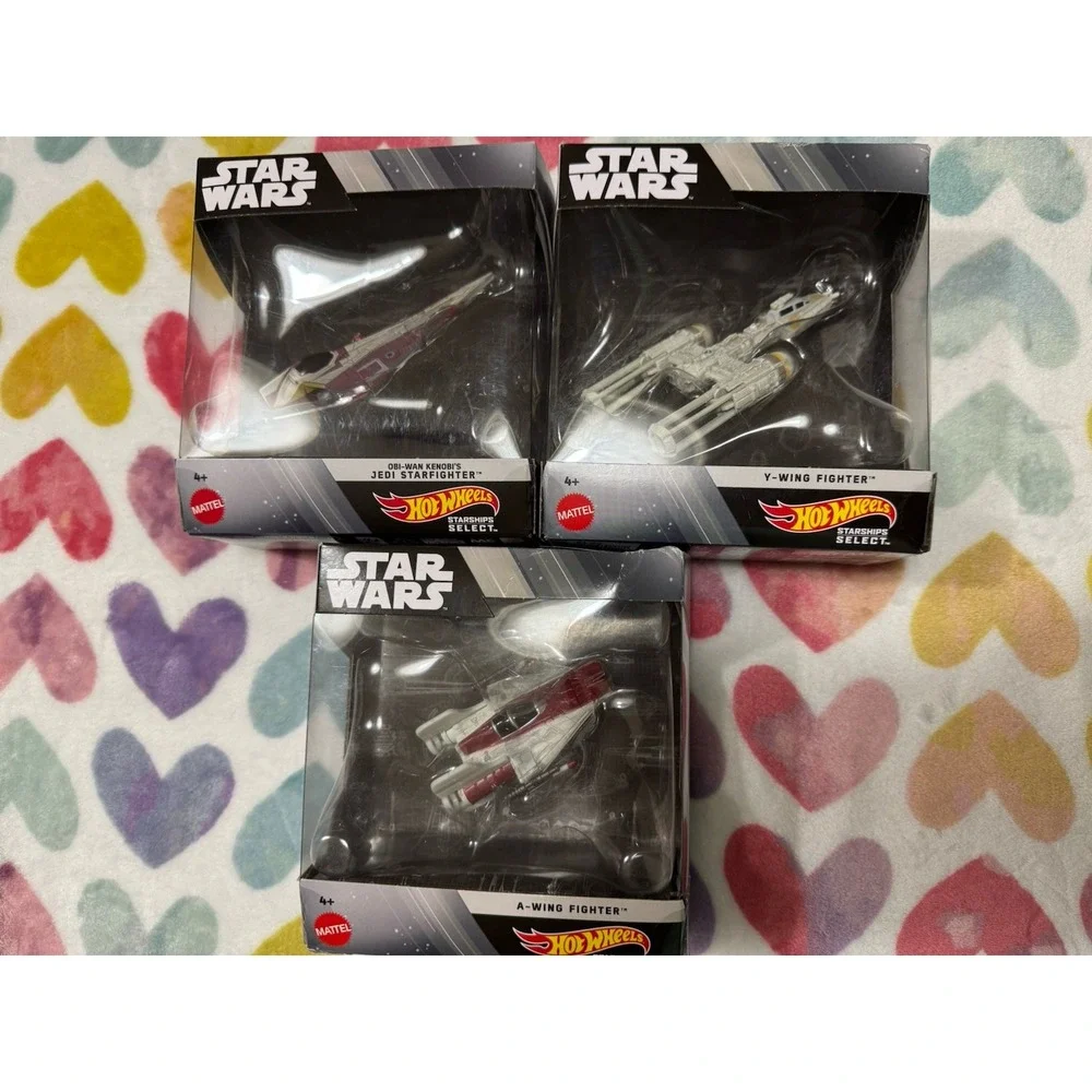 Star Wars Hot Wheels Starships Jedi-starfighter, Y-wing Fighter And A-wi G Fight
